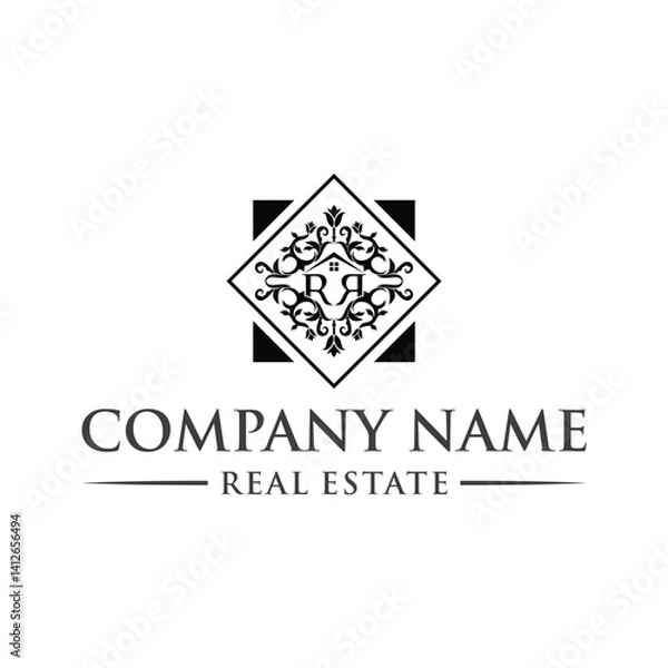 Obraz Letter RR persian ornament Home concept logo design vector template