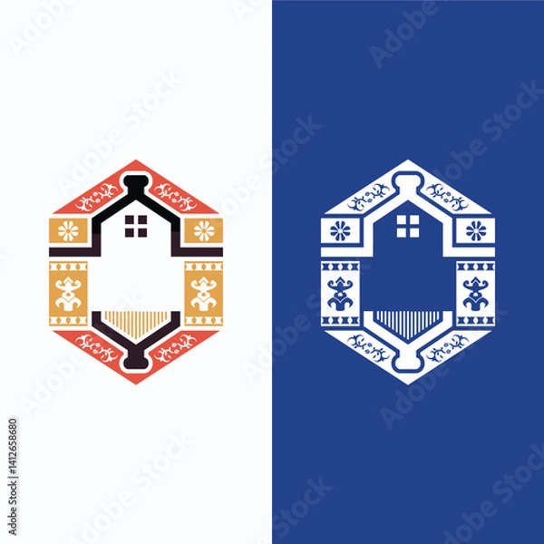 Obraz persian ornament Home concept logo design vector template