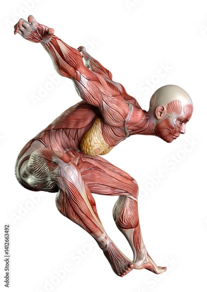 Obraz 3D Rendering Female Anatomy Figure on White