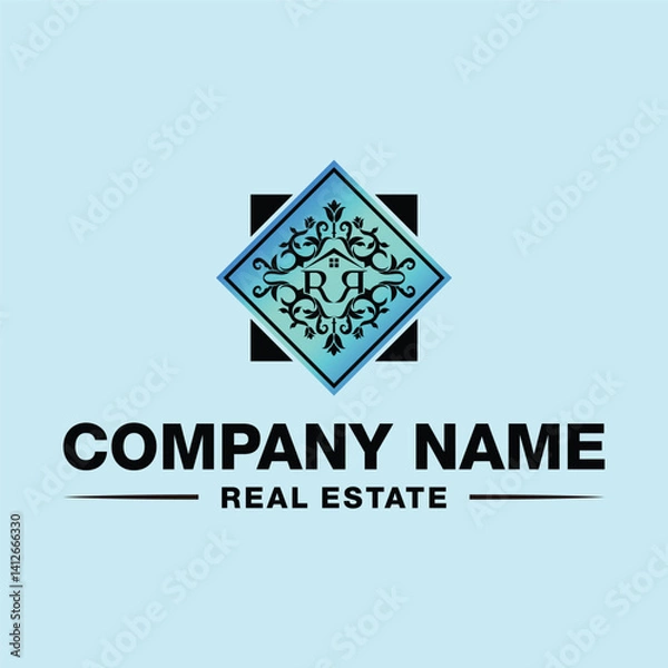 Obraz Letter RR persian ornament Home concept logo design vector template