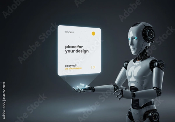 Obraz Robot Holographic Projection Mockup
