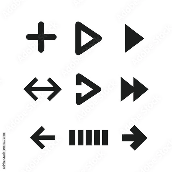 Obraz Basic Navigation and Control Icons set