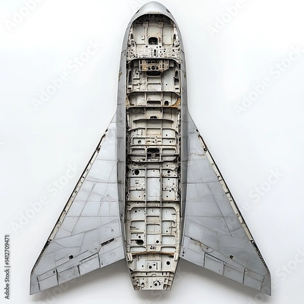 Fototapeta Spacecraft Shell with Overhead View.