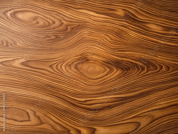 Fototapeta A close-up of a textured wooden surface with intricate grain patterns and warm earthy tones, ideal for backgrounds or design elements.