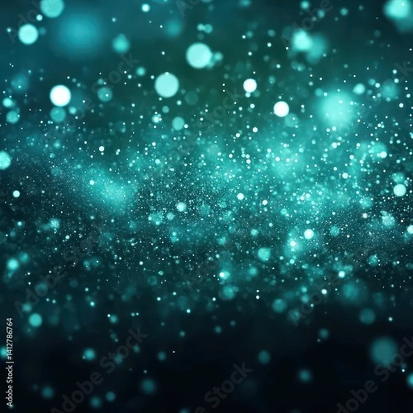 Fototapeta Teal bokeh abstract background