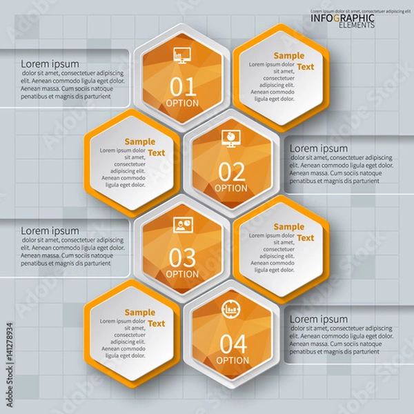 Fototapeta Abstract 3D Paper Infographics