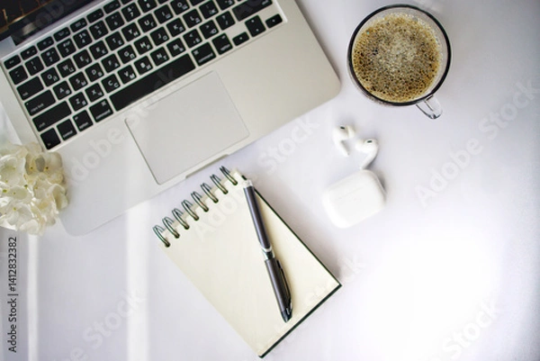 Obraz laptop and coffee cup