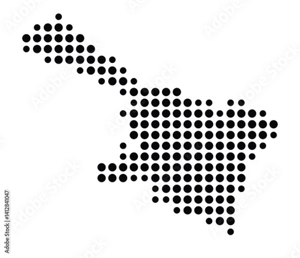 Fototapeta Symbol Map of Albany (United States) showing the city with a pattern of just a few black dots