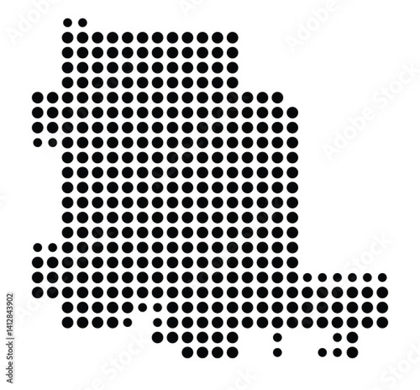 Fototapeta Symbol Map of Moore (United States) showing the city with a pattern of just a few black dots