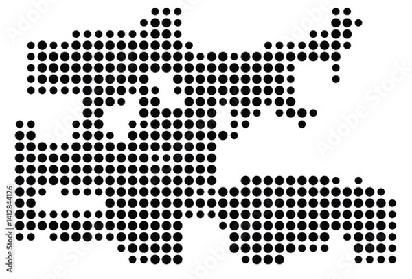 Fototapeta Symbol Map of Oklahoma City (United States) showing the city with a pattern of just a few black dots