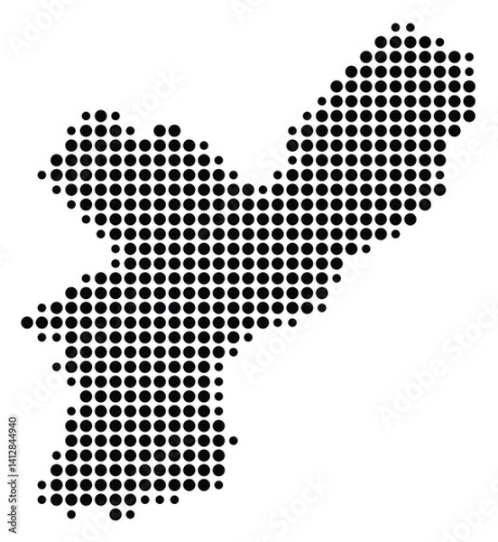 Fototapeta Symbol Map of Philadelphia (United States) showing the city with a pattern of just a few black dots