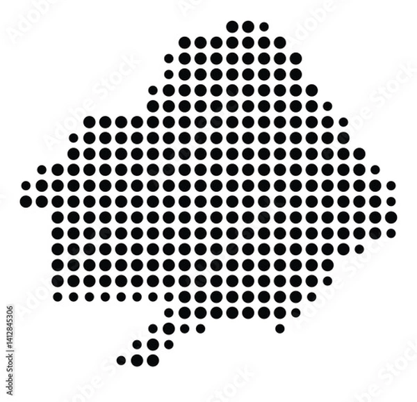 Fototapeta Symbol Map of Warwick (United States) showing the city with a pattern of just a few black dots