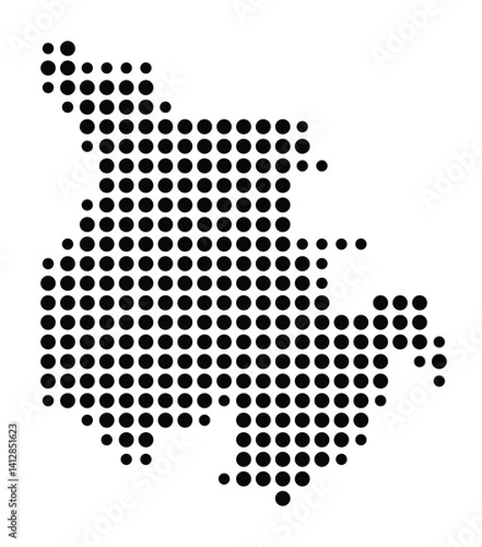 Fototapeta Symbol Map of Sammamish (United States) showing the city with a pattern of just a few black dots