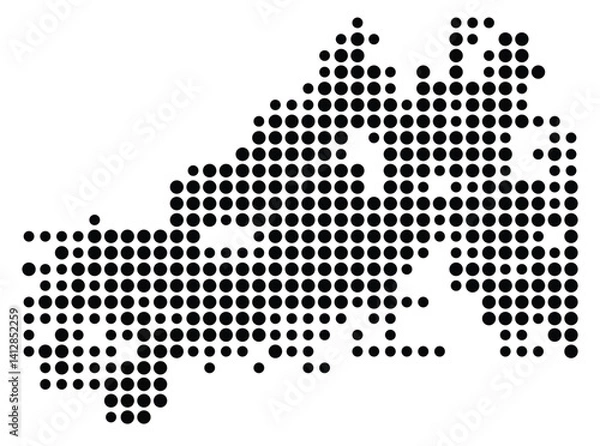 Fototapeta Symbol Map of Madison (United States) showing the city with a pattern of just a few black dots