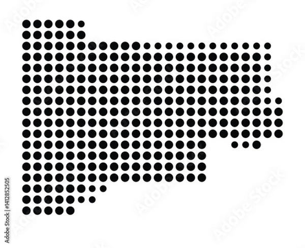 Fototapeta Symbol Map of West Allis (United States) showing the city with a pattern of just a few black dots