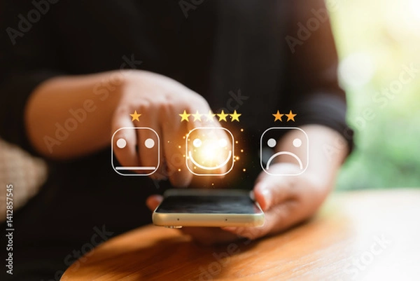 Obraz The after-service rating concept to assess the satisfaction of those receiving services..