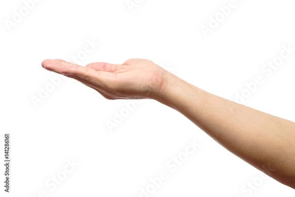 Obraz Man hand isolated. Hold, grab or catch