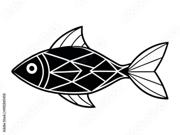 Fototapeta Betta fish coloring page for a children's book with colorful examples. Image in vector format. Great coloring activity for children and toddlers