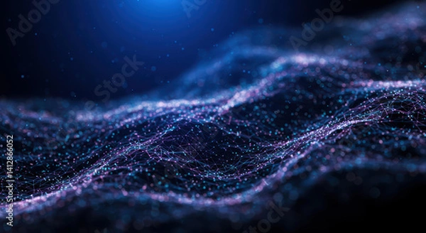 Obraz Abstract network connection technology data flow background concept