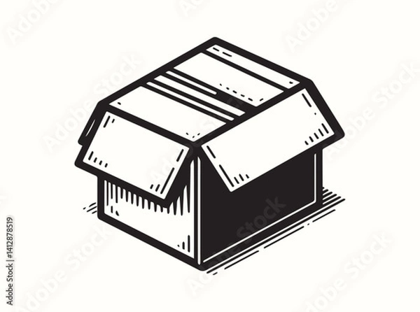 Fototapeta Minimalist Product Box Structure Outline