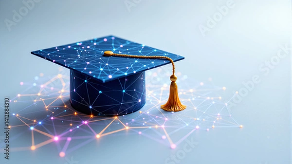 Fototapeta Innovative Graduation Cap with Digital Design