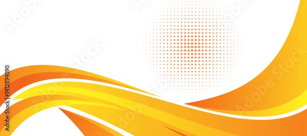 Fototapeta orange banner background with dotted. Graphic design banner pattern background template with dynamic curve shapes