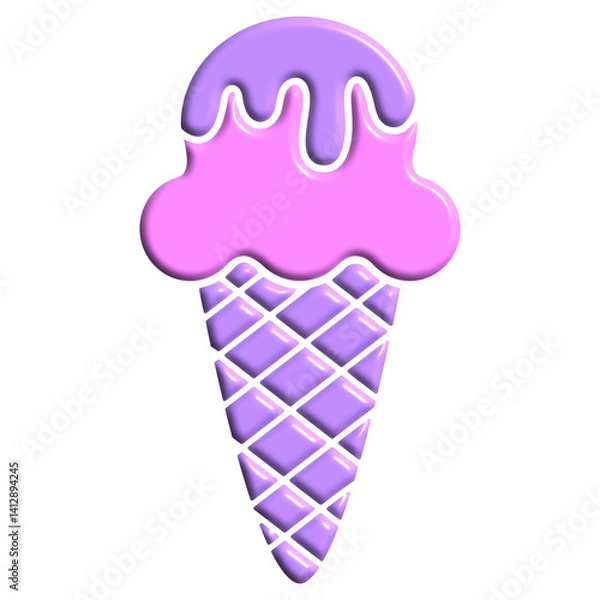 Obraz 3D ice cream cone 