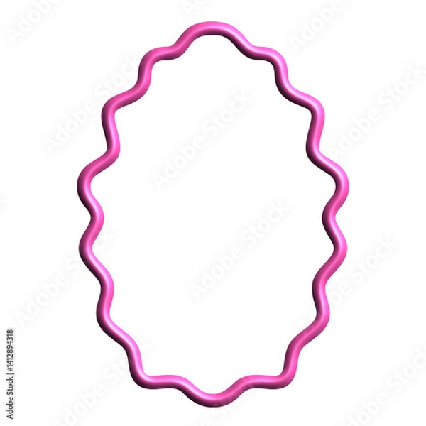 Obraz 3D pink wavy frame abstract 