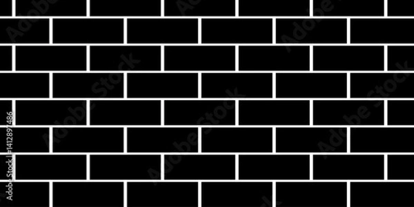 Fototapeta Black brick wall background. Black stone brick wall seamless background. Seamless Texture Pattern of a Brick Wall. Black bricks wall 3d illustration. Brick wall Texture. wall stone texture background.