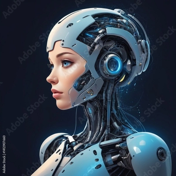 Fototapeta business man in the city,national technology day, artificial intelligence, developing technology 