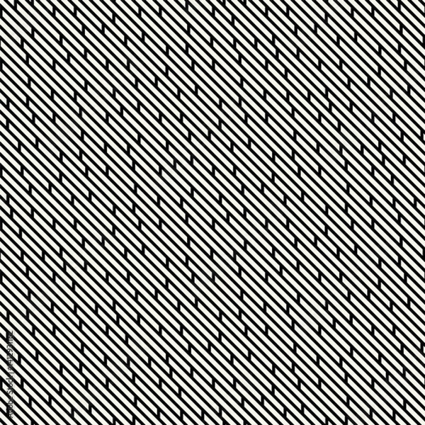 Fototapeta Vector seamless pattern. Modern stylish texture. Repeating geometric tiles with oblique elements. Monochrome bold interlaced trellis. Trendy graphic design. Can be used as swatch for illustrator.