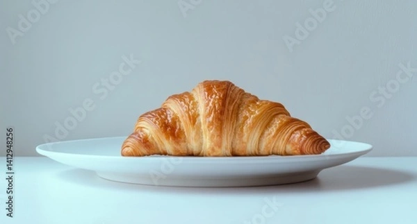 Fototapeta Fresh croissant on a white background. Isolated