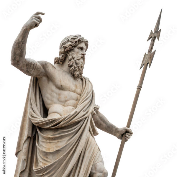 Obraz Majestic Marble Statue of Jupiter God of Thunder and Sky, Ancient Roman Sculpture