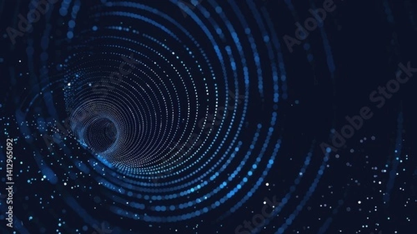 Obraz Abstract picture micro light sparkling particle represent data flow vivid flowing wave with high tech background, create digital effect scene perfect for energetic and fantasy wallpaper design. AIG53.