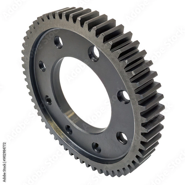 Obraz High-Precision Toothed Rack Gear Side View of Industrial Component
