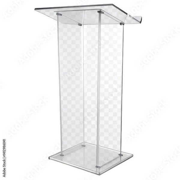 Obraz Transparent Acrylic Podium Modern & Elegant Presentation Lectern for Speeches, Conferences, and Events