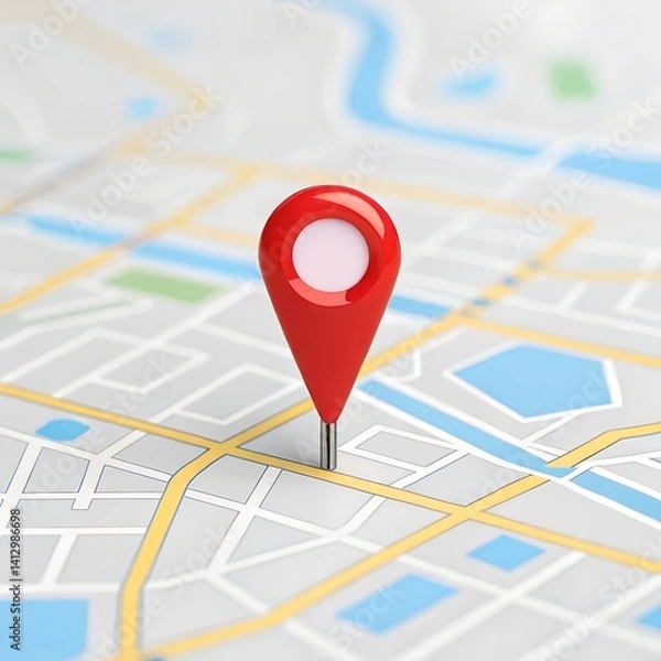 Obraz Street view map with location pin