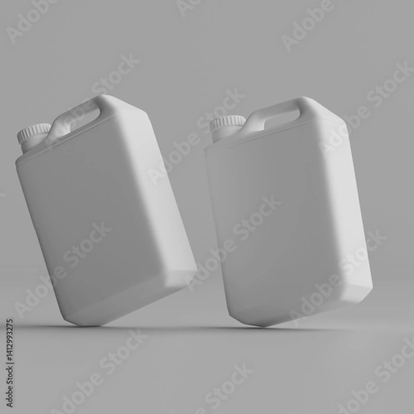 Fototapeta Jerrycan white color 3D render illustration isolated on gray background