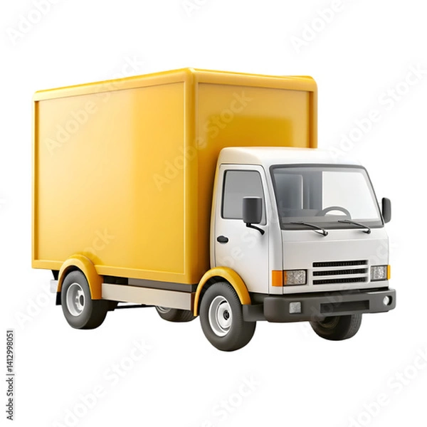 Fototapeta Delivery truck 3D icon isolated on transparent background  

