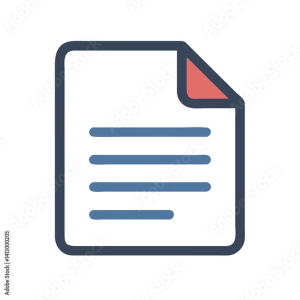 Fototapeta Document Icon Representing File or Text Content