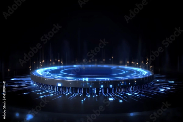 Fototapeta Future technology data convergence product display platform