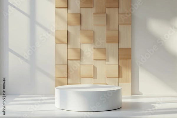 Fototapeta Simple wooden background display stand