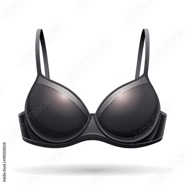 Obraz black bra on white background