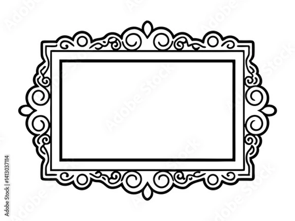 Obraz vintage border frame vector illustration decorative ornate classic antique elegant retro template invitation label card