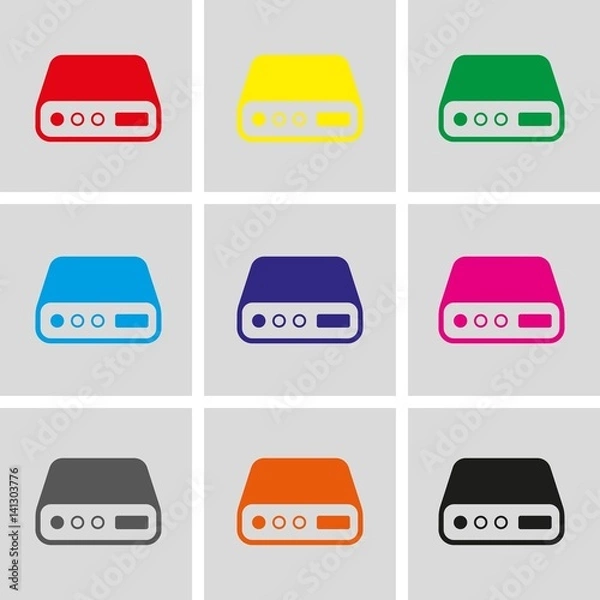Obraz hard drive icon stock vector illustration flat design