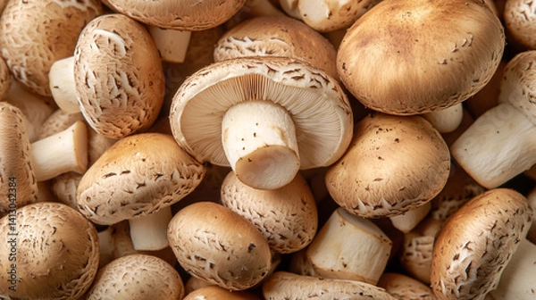 Fototapeta Agaricus bisporus, commonly known as the button mushroom, is one of the most widely cultivated mushrooms in the world