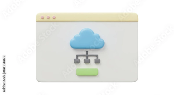 Obraz Isolated Cloud with Network Connections on Browser Window