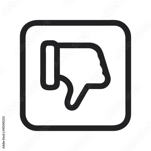 Fototapeta Thumbs Down in Square Icon – Representing Negative Feedback or Disapproval