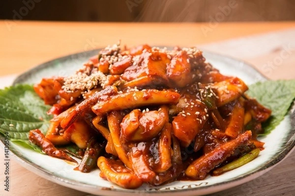 Fototapeta ojingeo bokkum is stir fried squid