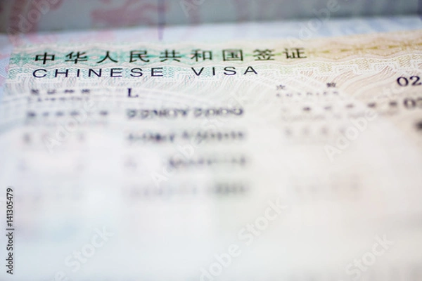 Obraz chinese visa in passport